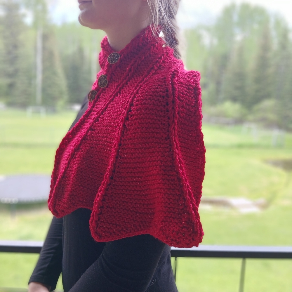 Dragon Wing Cowl Scarf - Ruby - Picture 9 of 9
